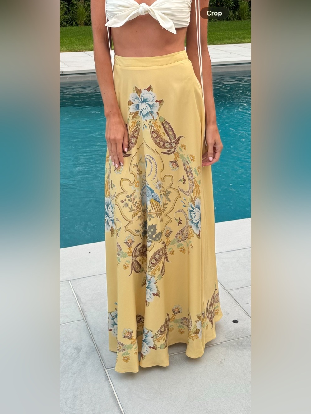 Etro Soft Yellow Floral Paisley Maxi Skirt
